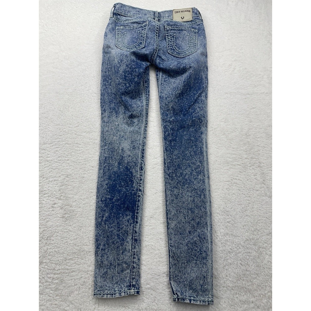 True‎ Religion Jeans Womens 25 Casey Skinny Denim Blue Acid Wash Zip Pants 25x30 - Picture 8 of 9